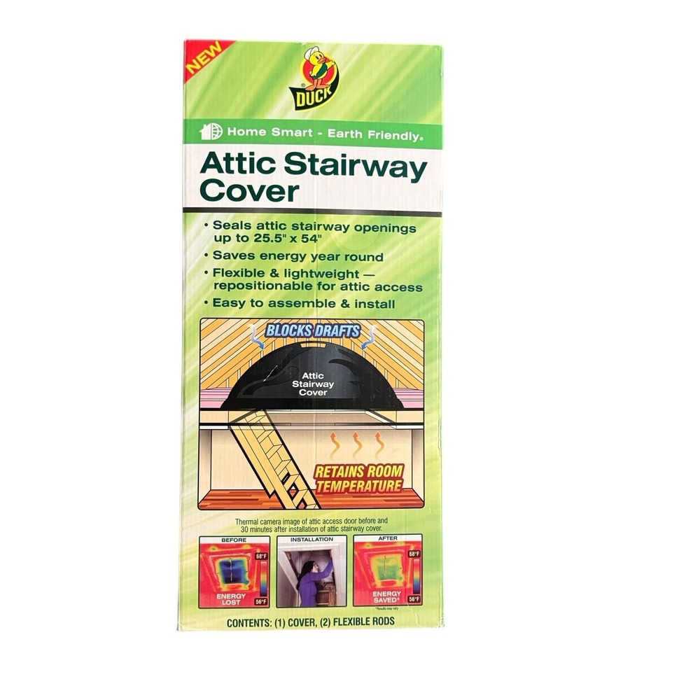 Duck Brand #286209 Attic Stairway Cover 25.5 x 54 inches Black New